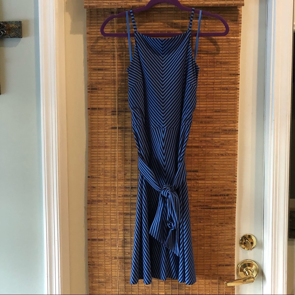 Ann Taylor Blue Striped Casual Dress